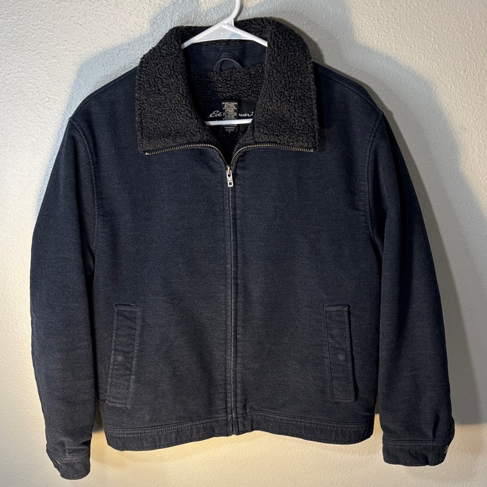 Eddie Bauer Navy Zip-Up Jacket with Sherpa Collar -GB3sku